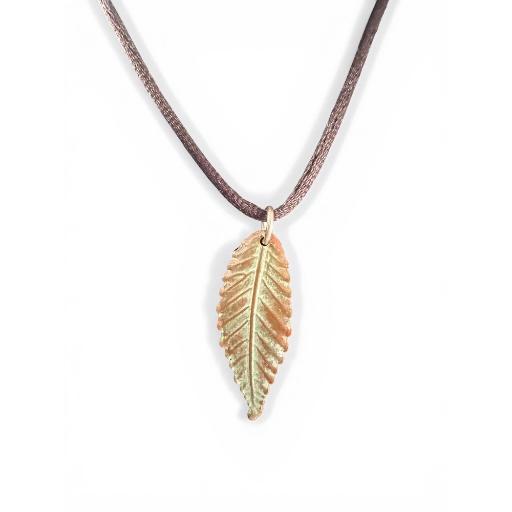 Unbranded Leaf Pendant Women OS Copper Green Excellent‎ Artisan Nature